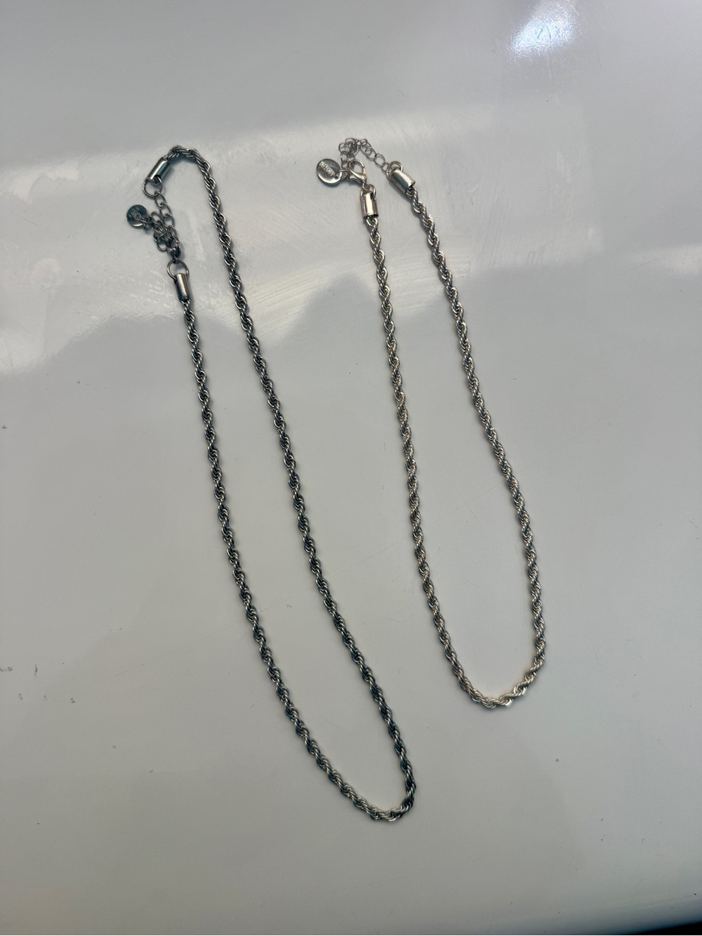Sterling Silver Rope Chain Necklaces - Silver Accessories (GET 2)